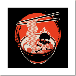 skull ramen Posters and Art